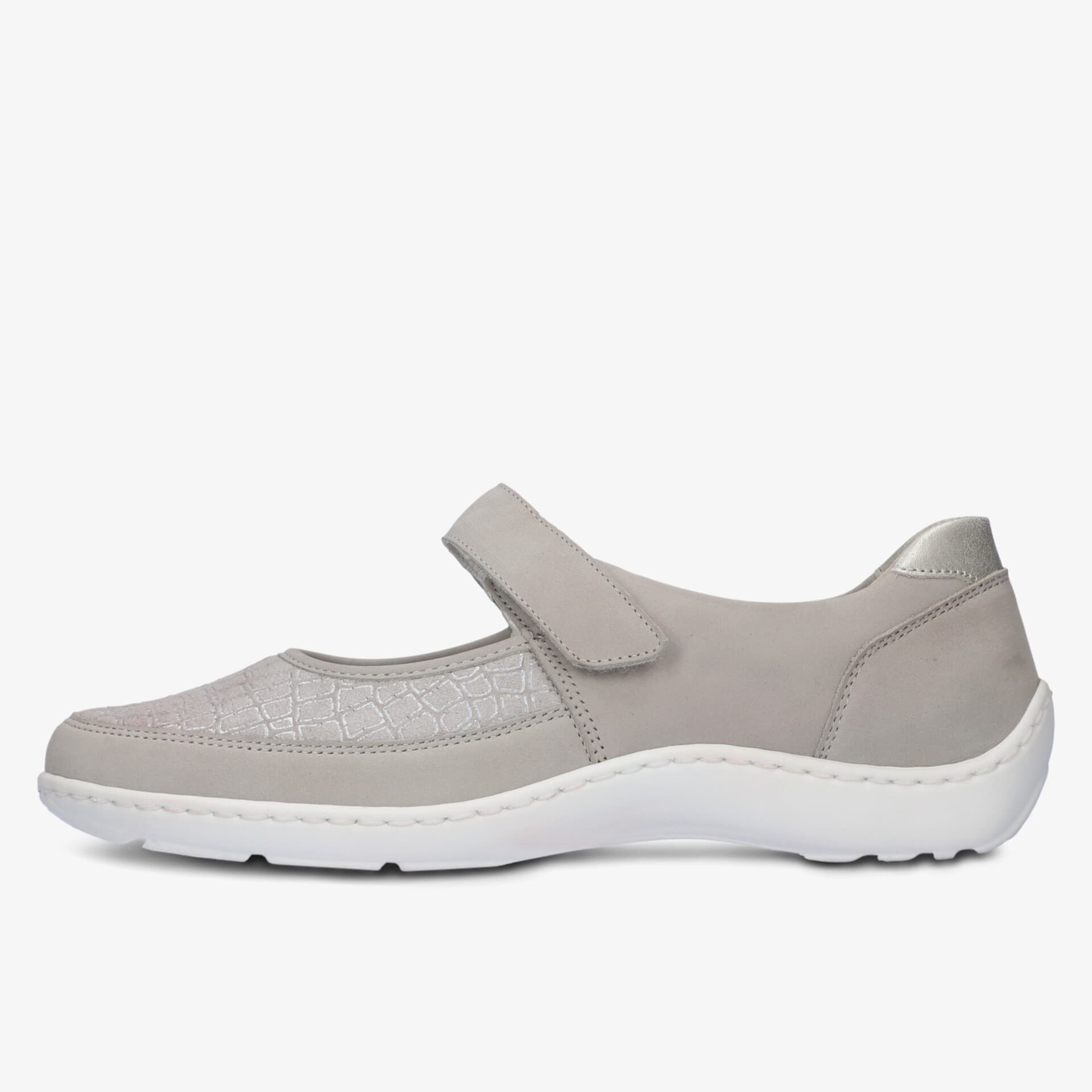 Bequemer Schuh mit weichem Leder, stabiler rutschfester Sohle und praktischen Klettverschluss für hohen Tragekomfort