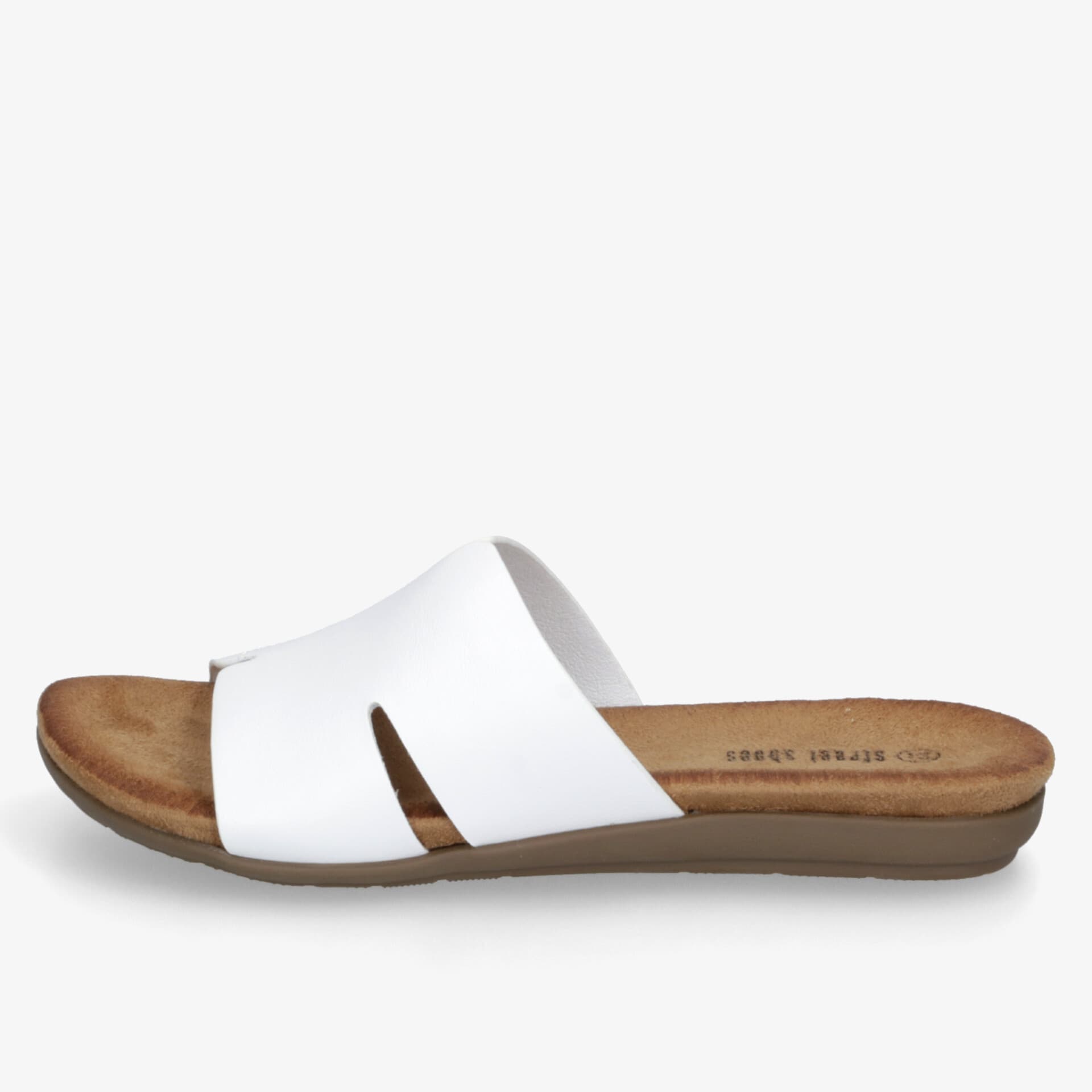 Weiße Sandale mit offenem, bequemem Design und rutschfester Sohle für leichten und flexiblen Tragekomfort