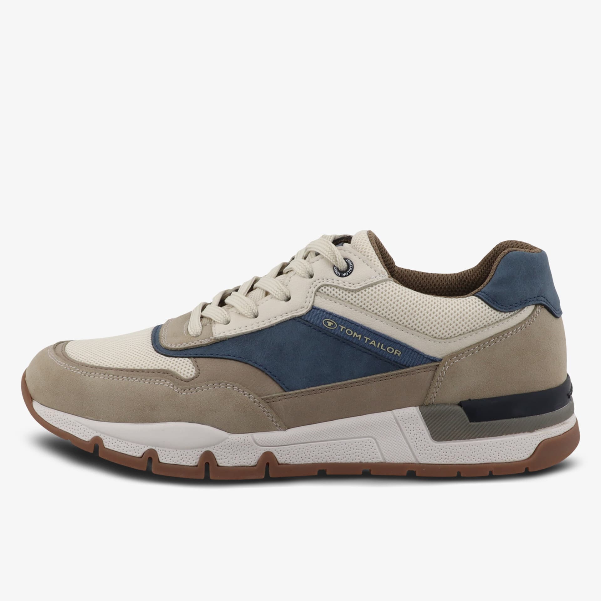 Seitliche Ansicht eines sportlichen Schuhs mit bequemen Sitz und langlebiger Gummisohle in Trendfarben