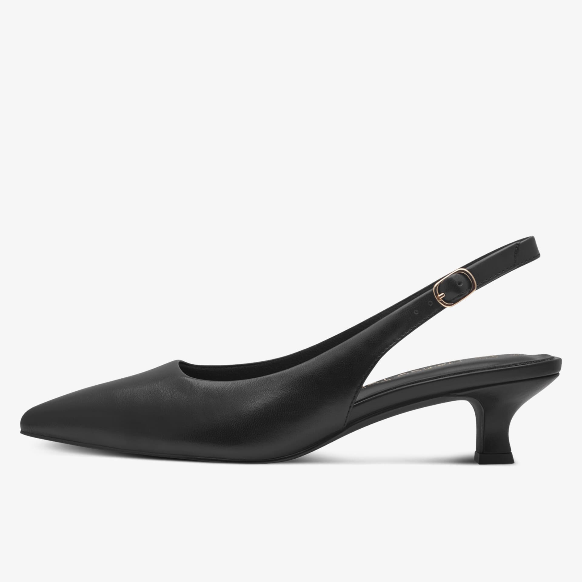 Eleganter schwarzer Slingback-Pumps mit mittelhohem Absatz und spitzer Form für stilvolle Anlässe